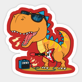 Rock Star T-Rex Sticker